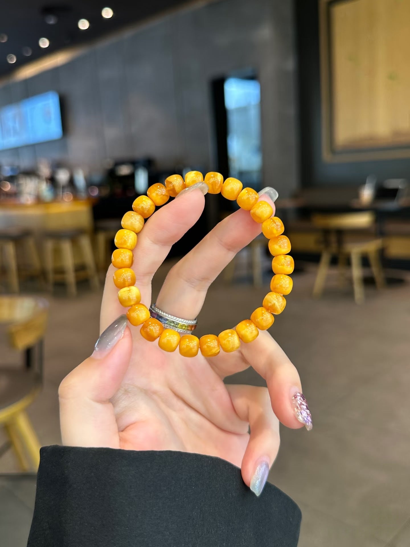 Luluqueen【💛Beeswax amber bracelet 】8mm