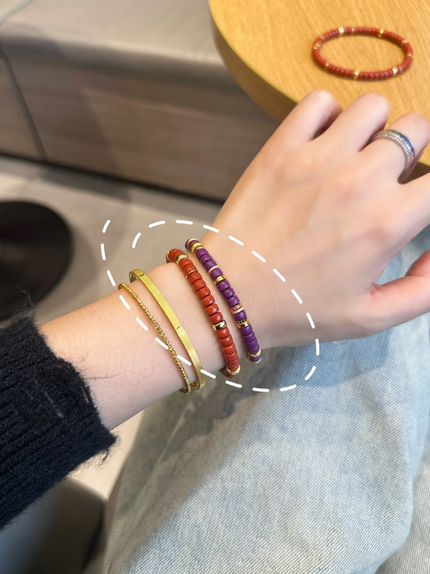 Luluqueen【💜purple mica pills bracelet 】5.5mm