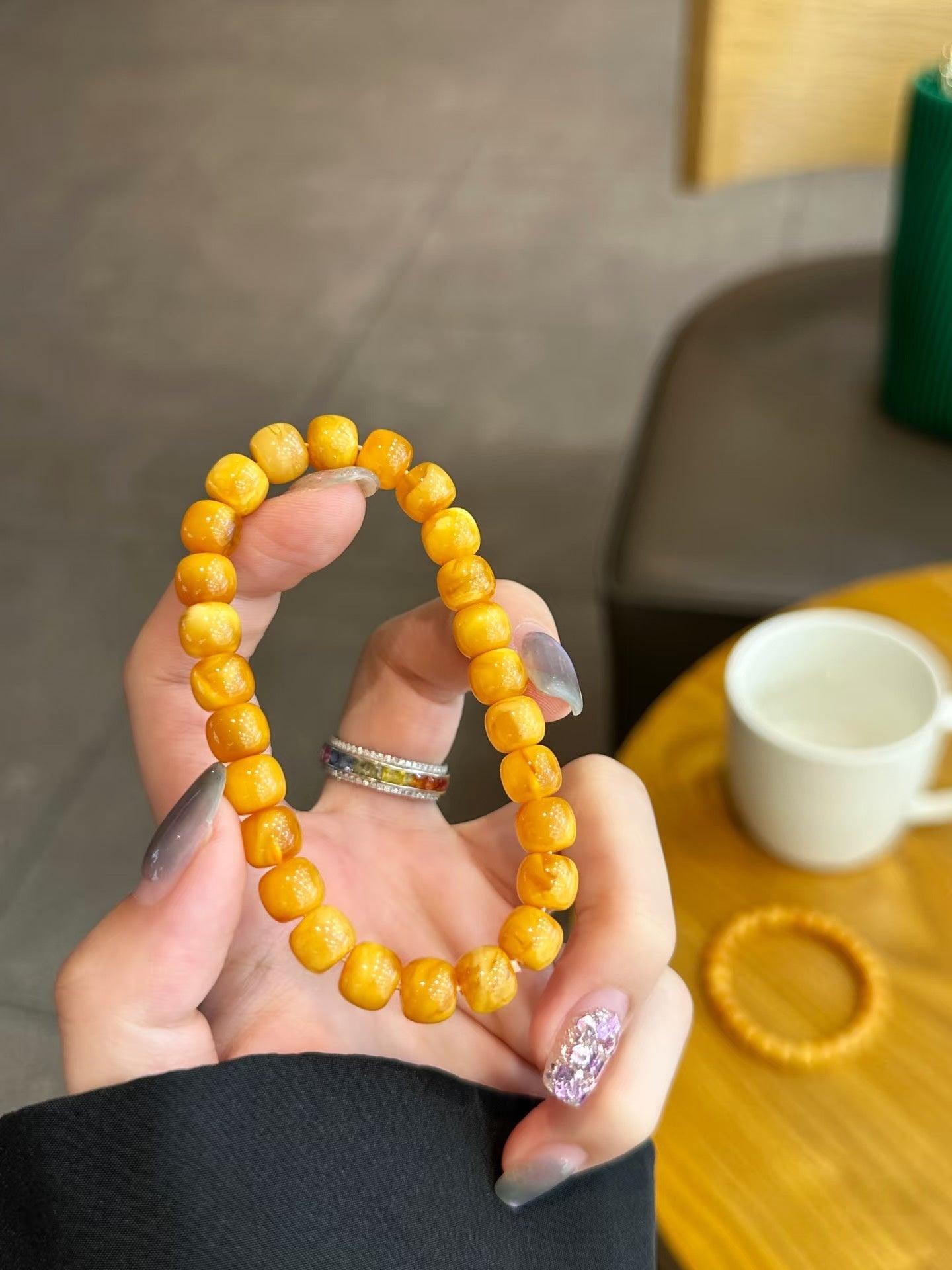 Luluqueen【💛Beeswax amber bracelet 】8mm