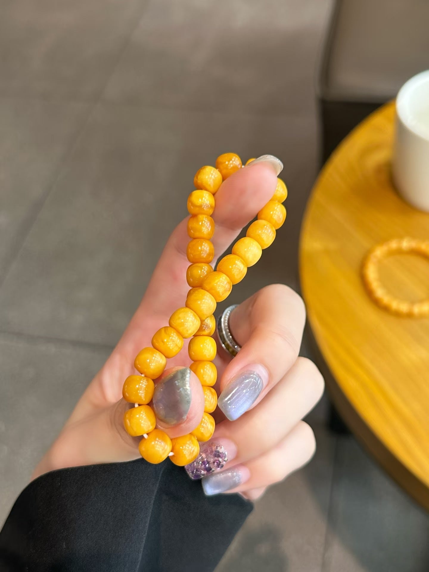 Luluqueen【💛Beeswax amber bracelet 】8mm
