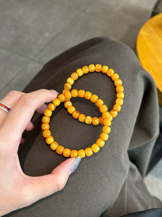Luluqueen【💛Beeswax amber bracelet 】8mm