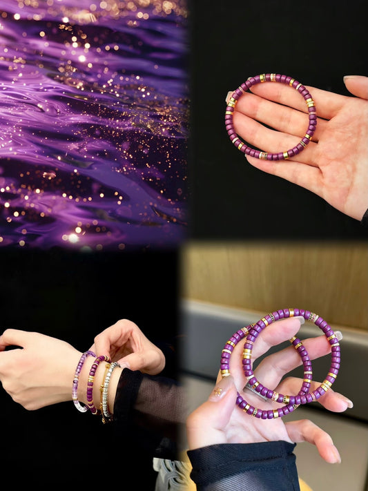 Luluqueen【💜purple mica pills bracelet 】5.5mm