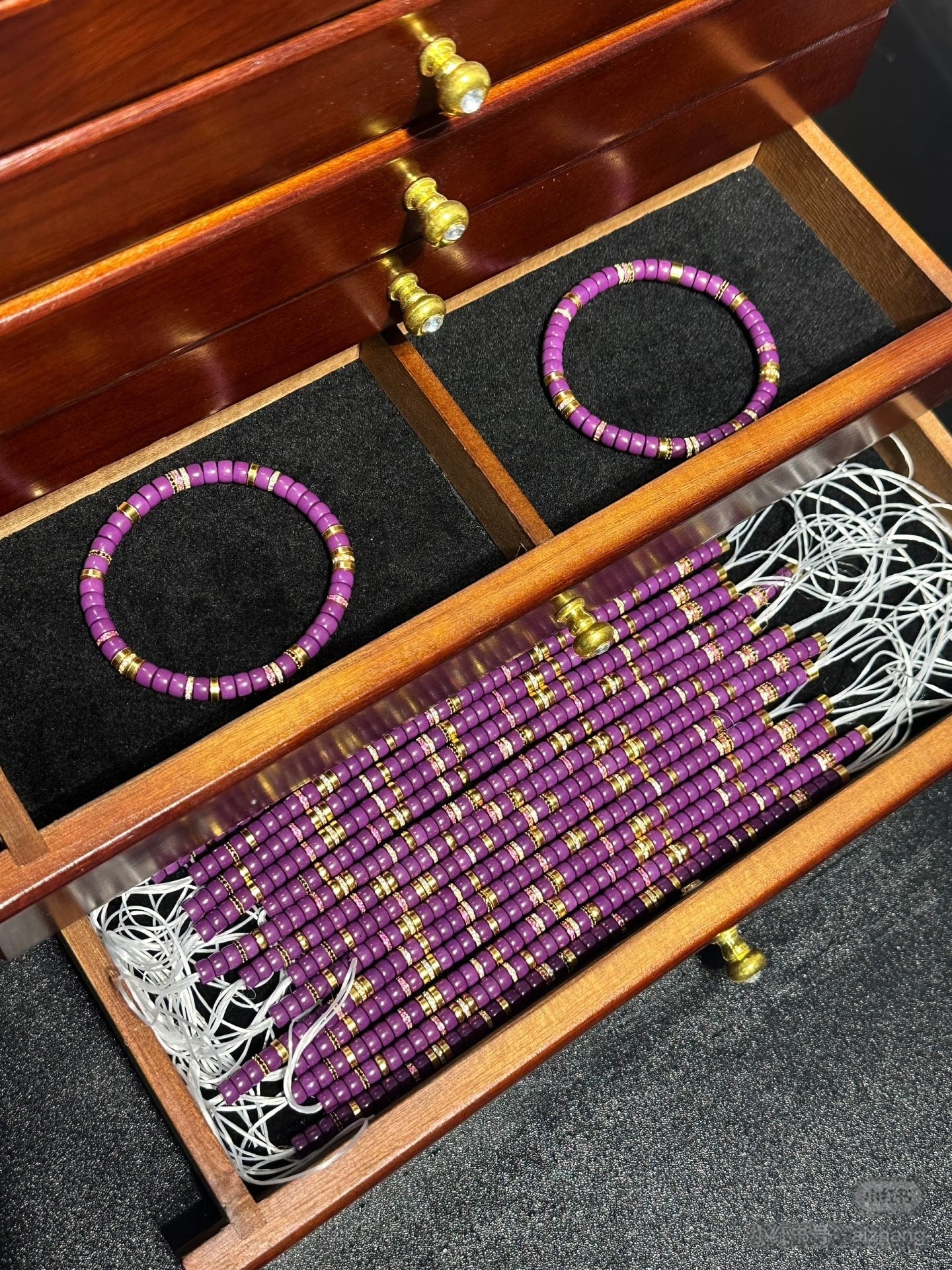 Luluqueen【💜purple mica pills bracelet 】5.5mm