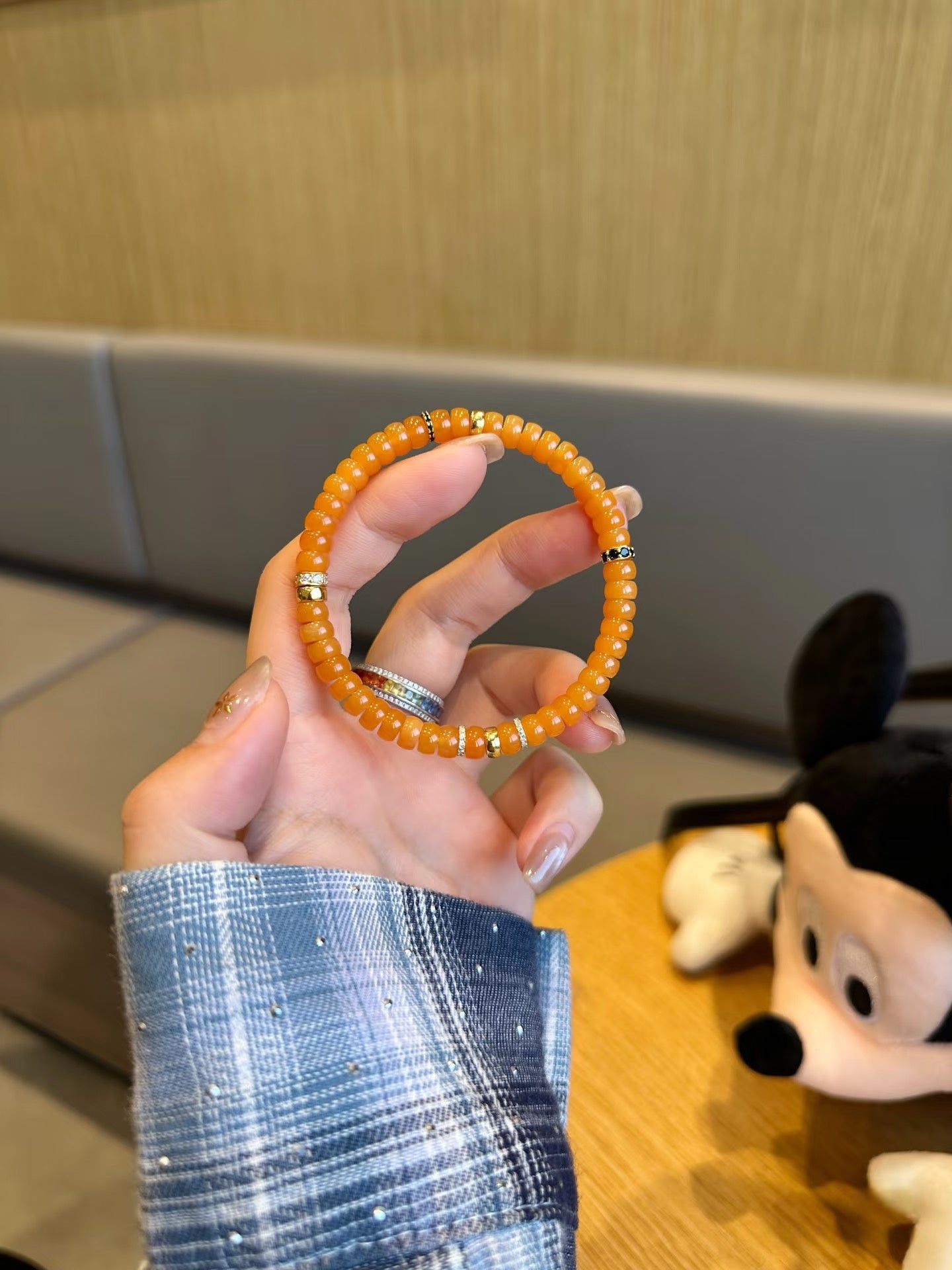 Luluqueen【🧡Myanmar yellow jade pills bracelet 】6mm