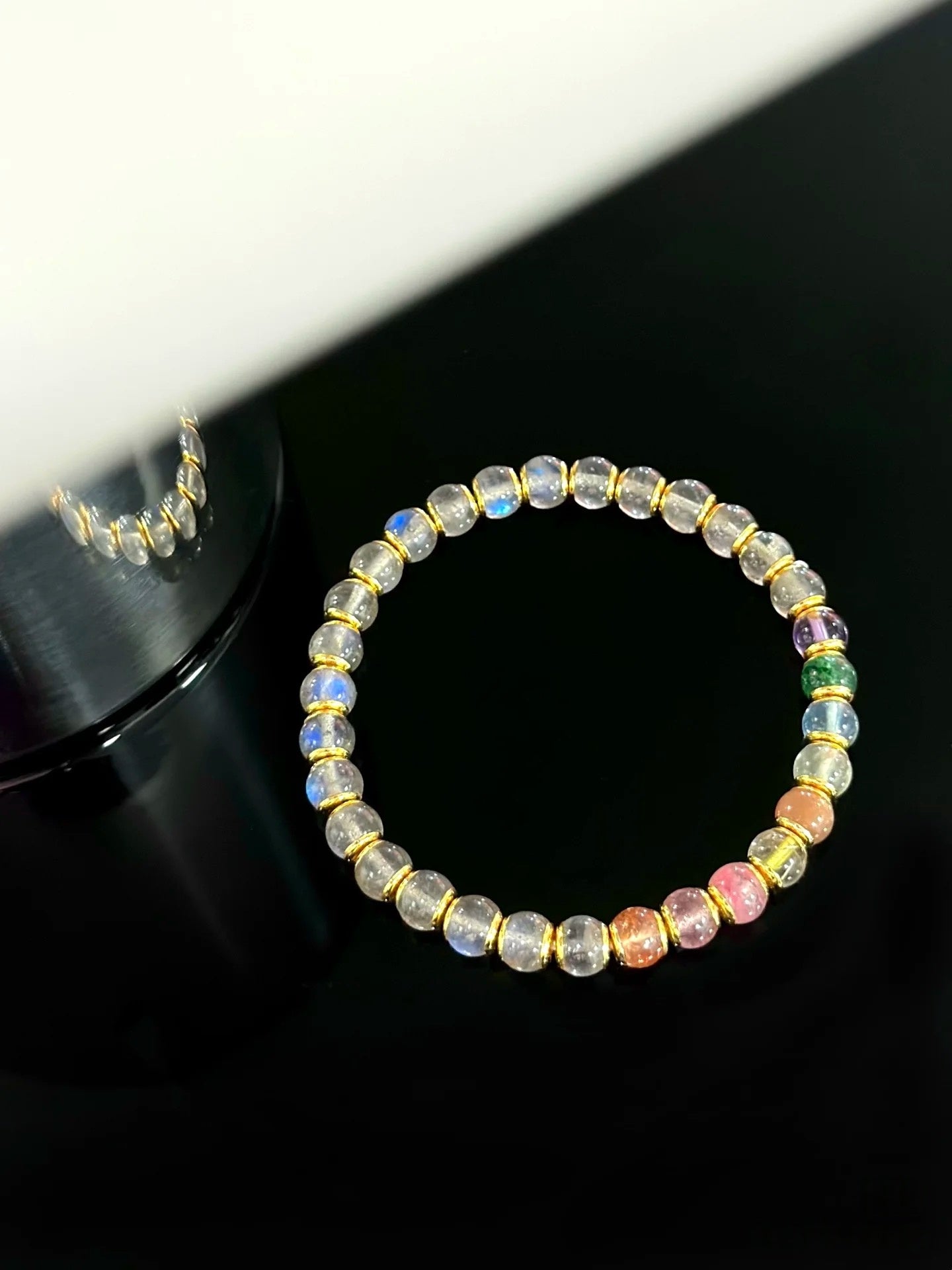 Luluqueen【🌈Moonstone rainbow burger bracelet 】6mm