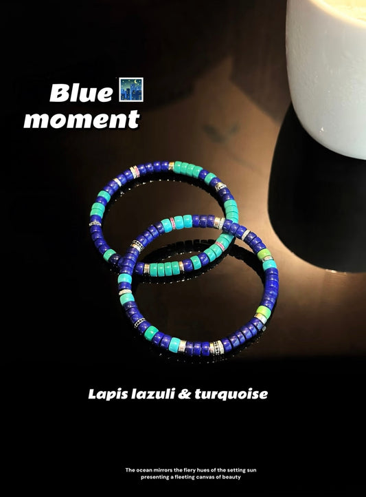 Luluqueen【🌎Lapis lazuli-turquoise earth’s color bracelet 】