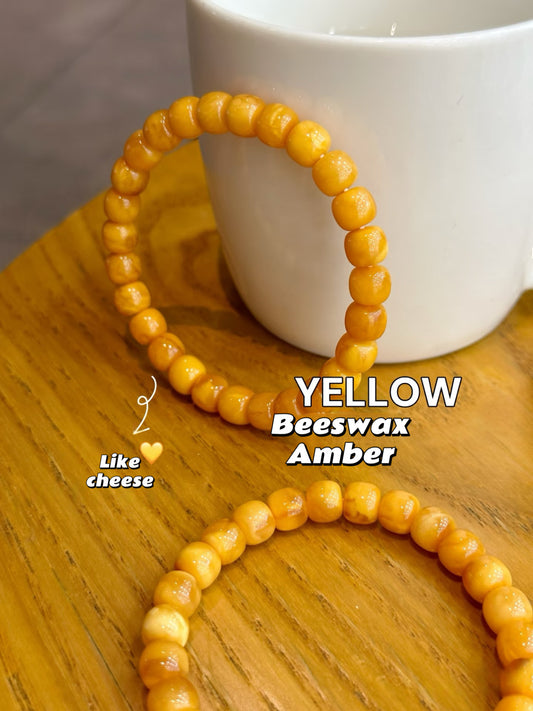 Luluqueen【💛Beeswax amber bracelet 】8mm