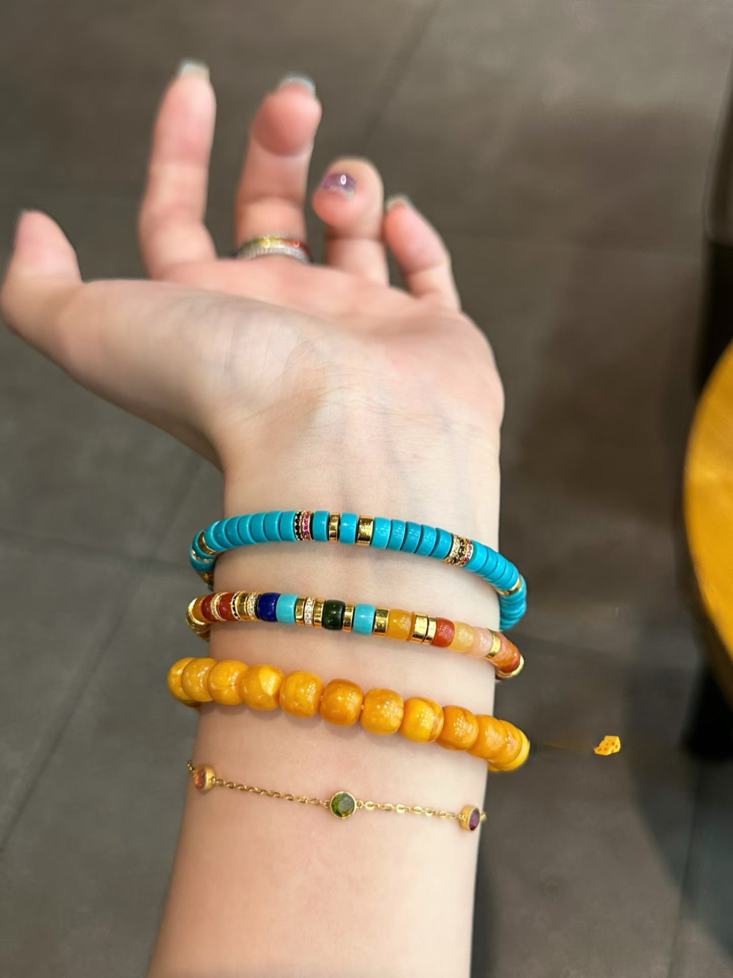 Luluqueen【💛Beeswax amber bracelet 】8mm