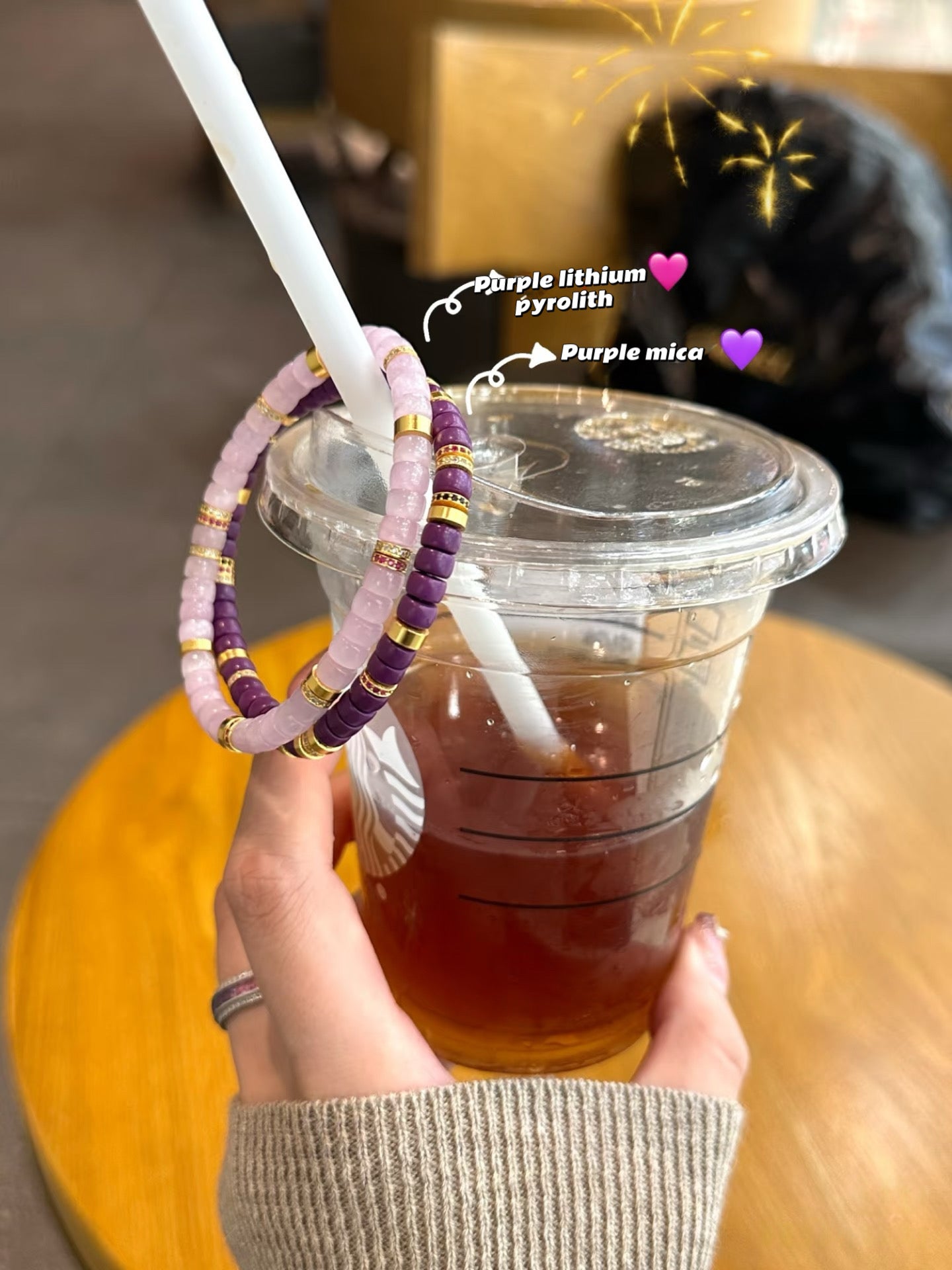 Luluqueen【💜purple mica pills bracelet 】5.5mm