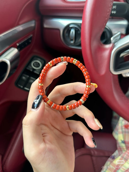 Luluqueen【♥️South red agate pills bracelet 】6mm
