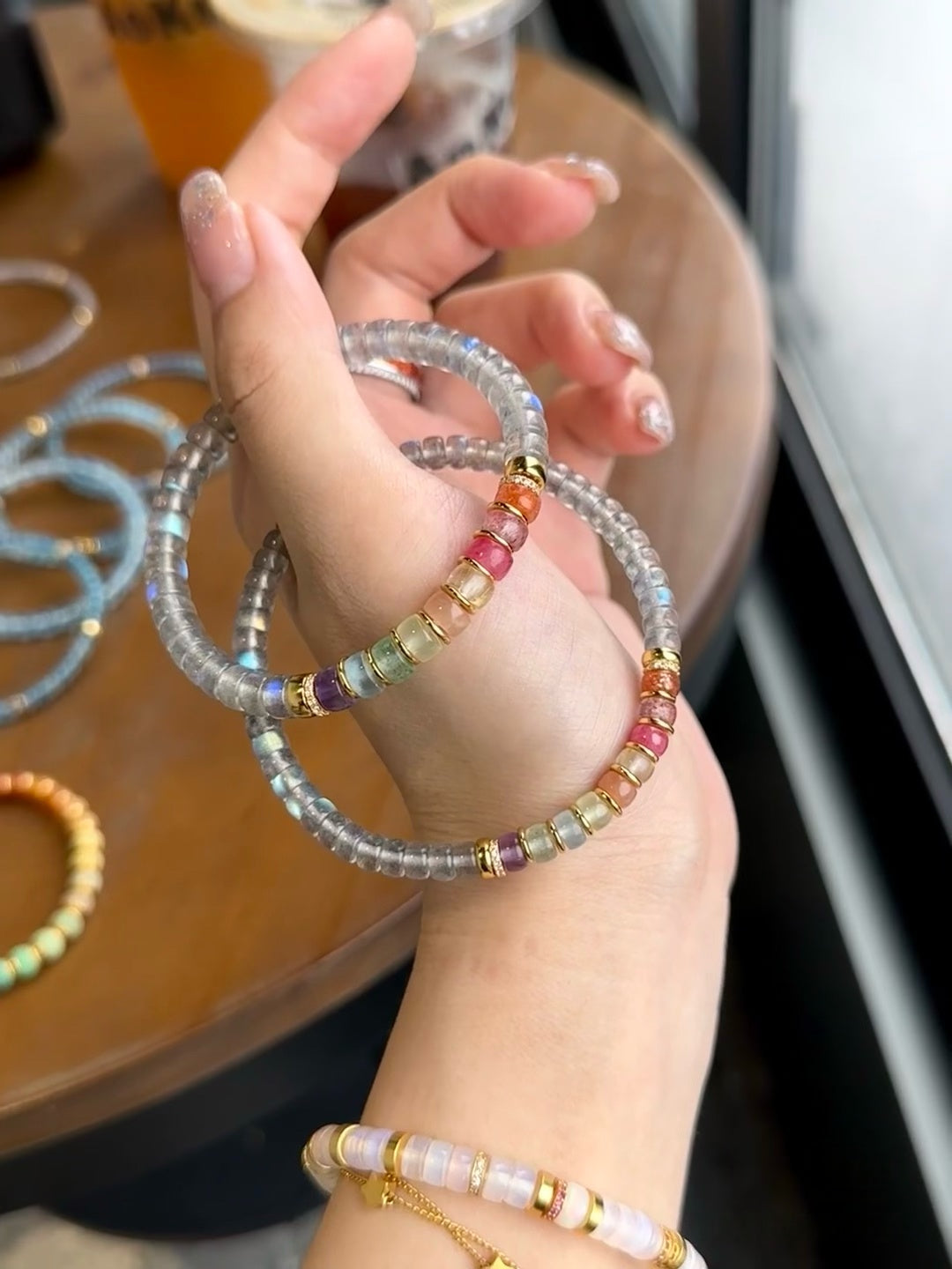 Luluqueen【🌈Moonstone rainbow bracelet 】6mm