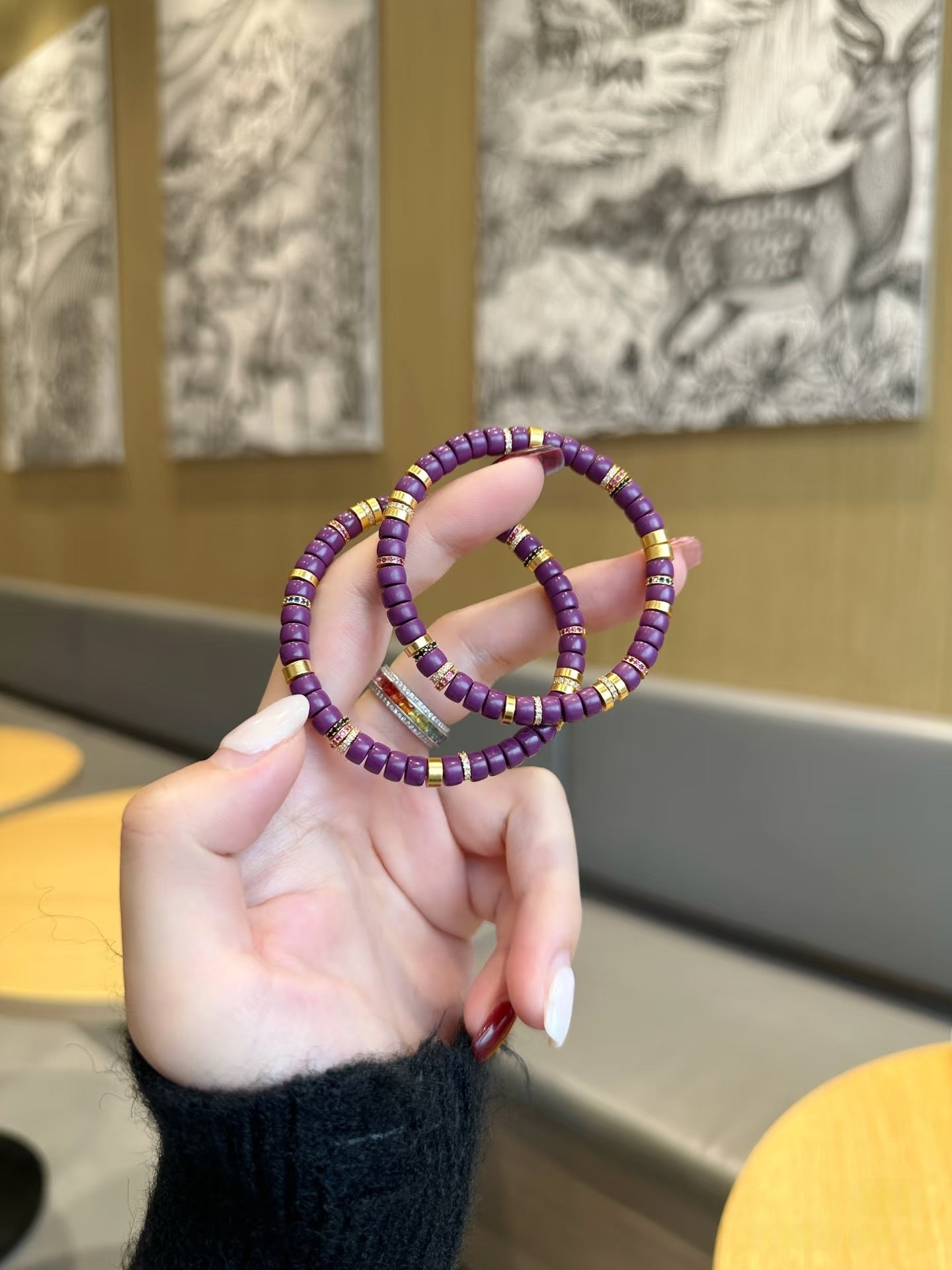 Luluqueen【💜purple mica pills bracelet 】5.5mm