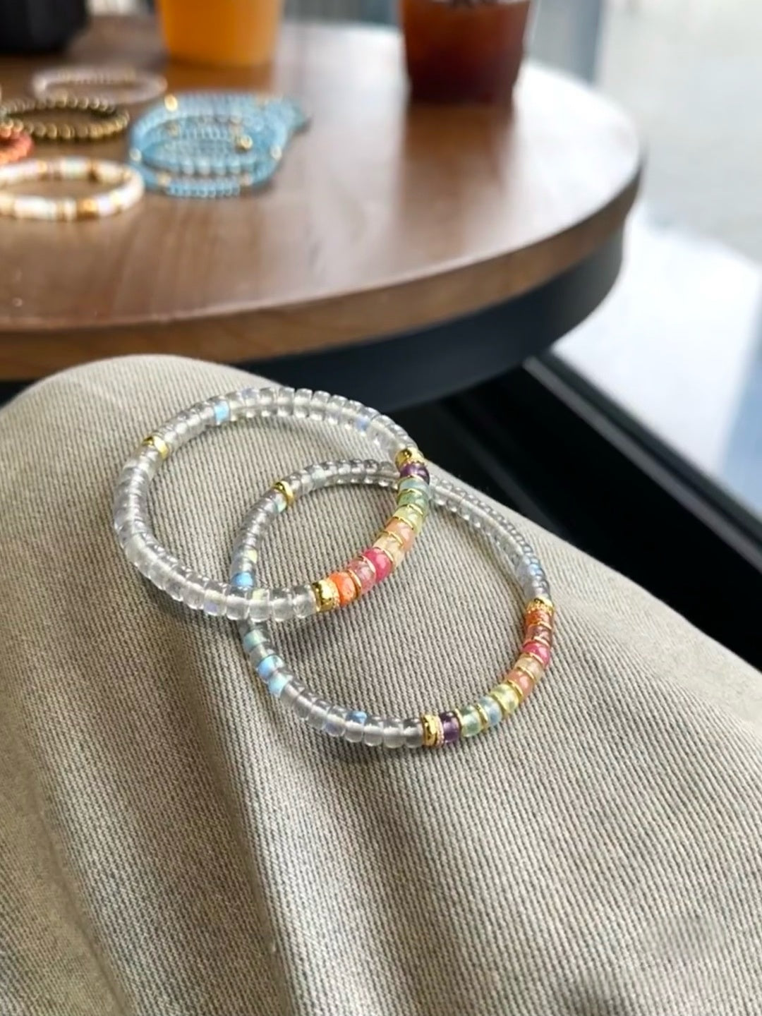 Luluqueen【🌈Moonstone rainbow bracelet 】6mm