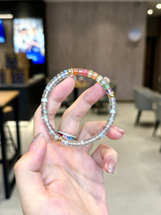 Luluqueen【🌈Moonstone rainbow bracelet 】6mm