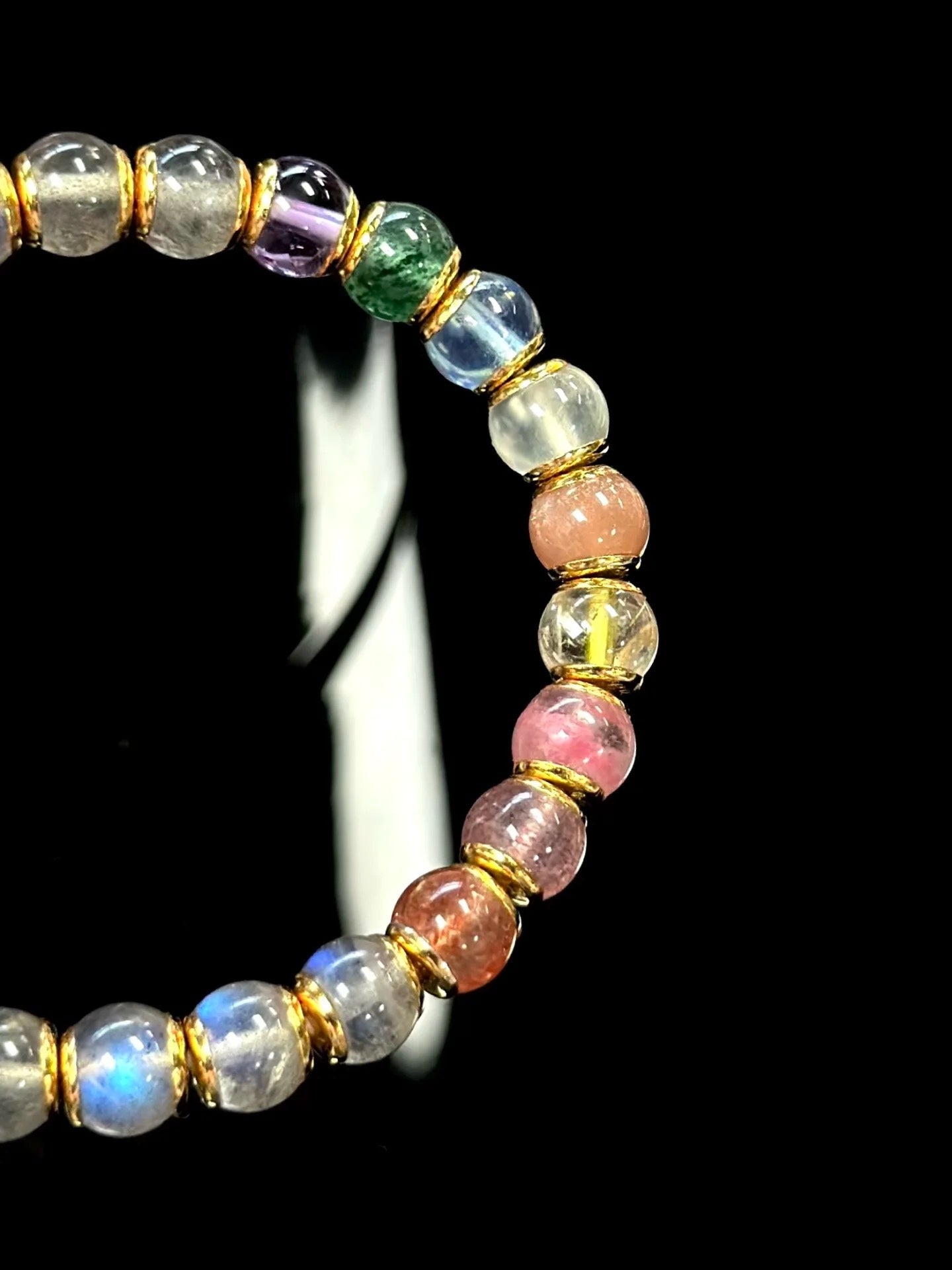 Luluqueen【🌈Moonstone rainbow burger bracelet 】6mm